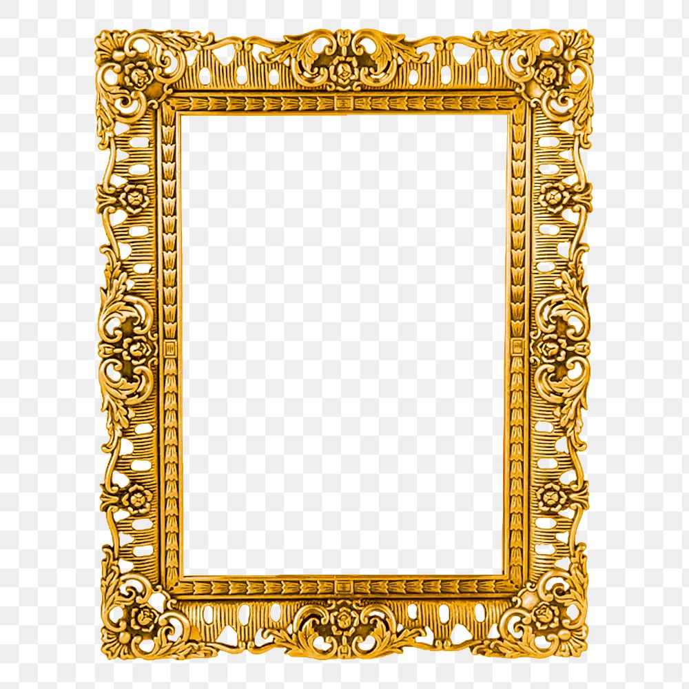 Gold luxury png frame sticker, | Free PNG - rawpixel