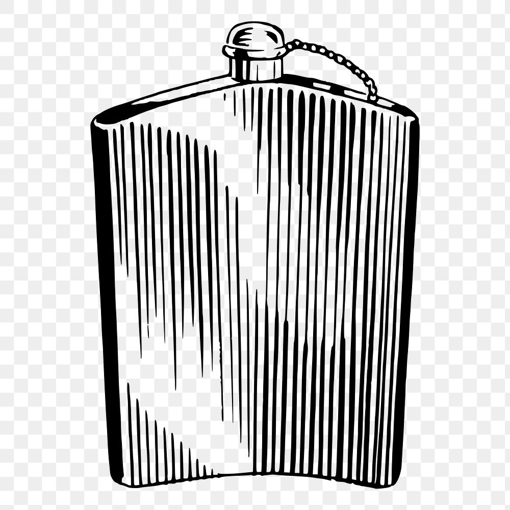 Alcohol flask png sticker illustration, Free PNG rawpixel