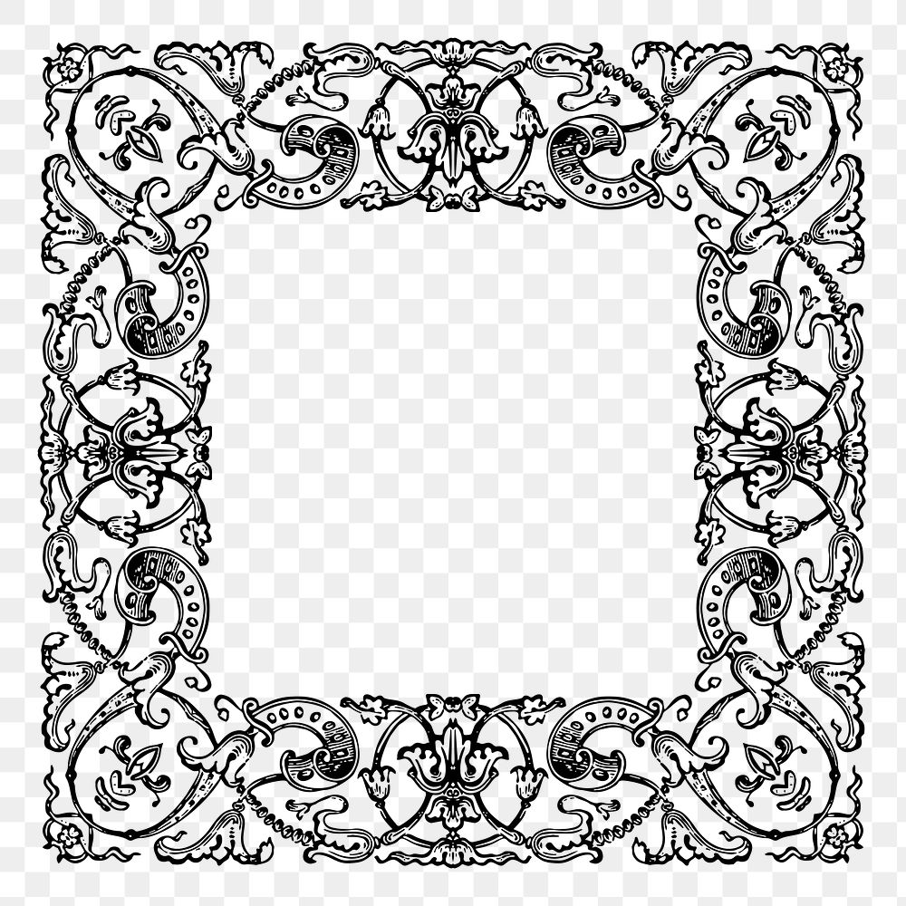 Floral ornate png frame sticker, | Free PNG - rawpixel