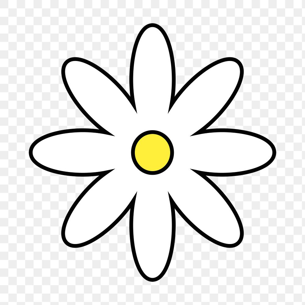 Png cartoon daisy sticker, transparent Premium PNG rawpixel