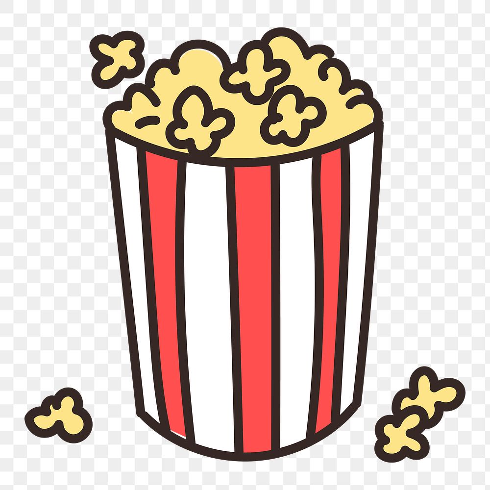 Popcorn doodle png sticker, | Free PNG - rawpixel