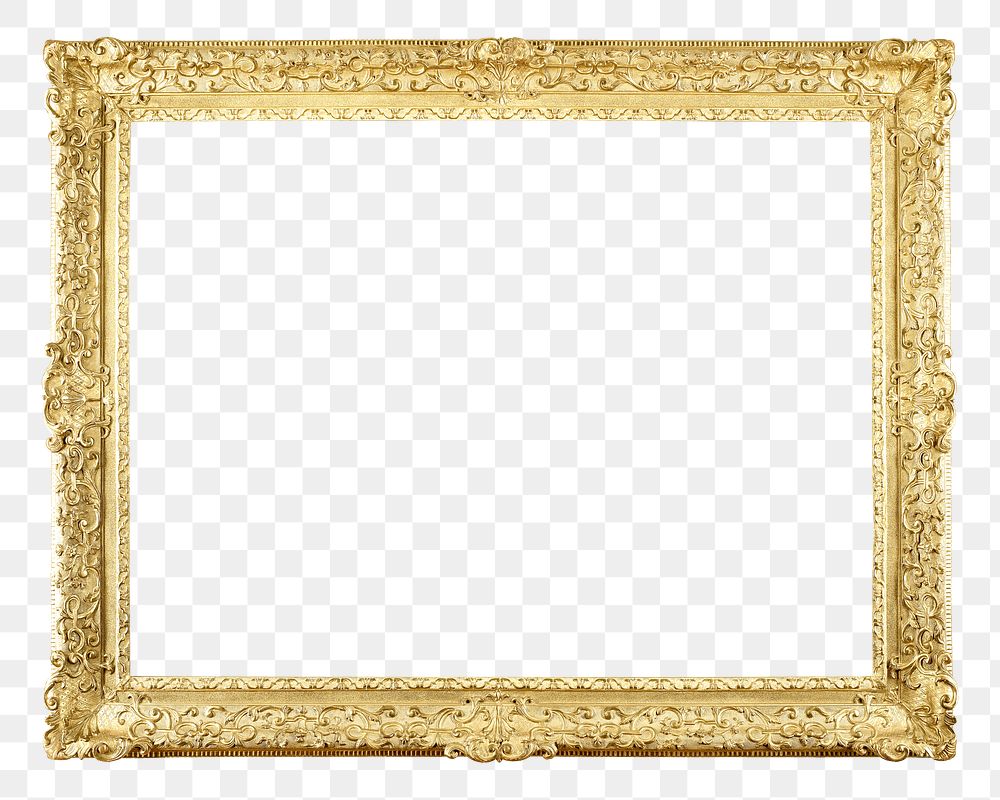 Vintage picture png frame, gold | Premium PNG - rawpixel
