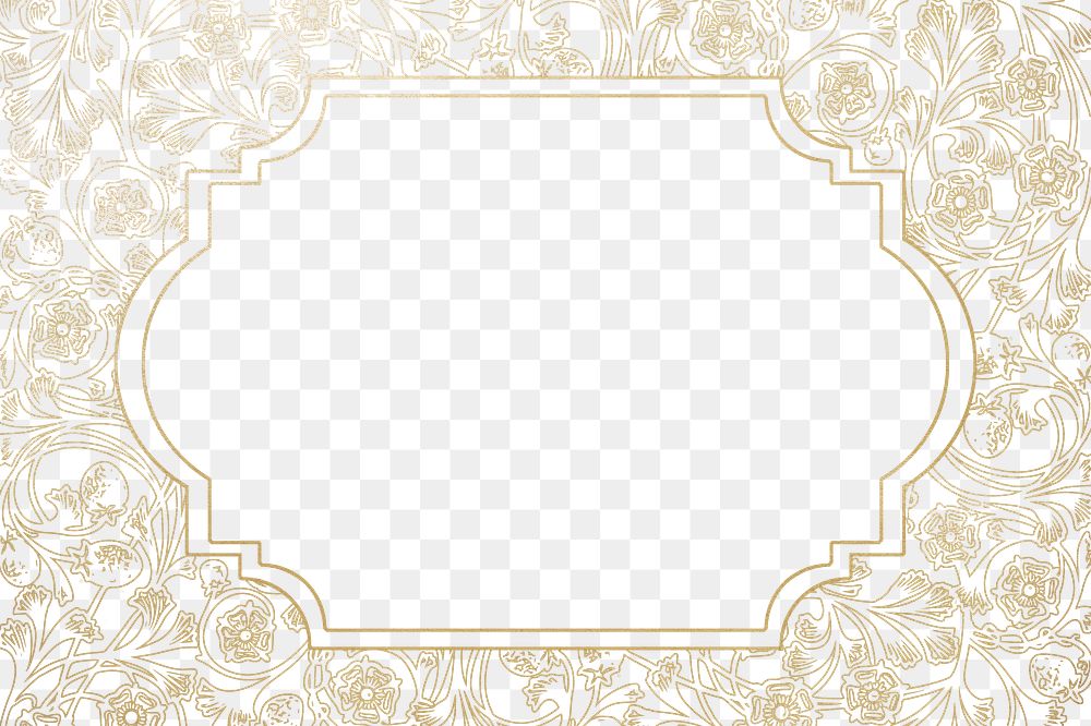 Gold flower patterned png frame, | Free PNG - rawpixel