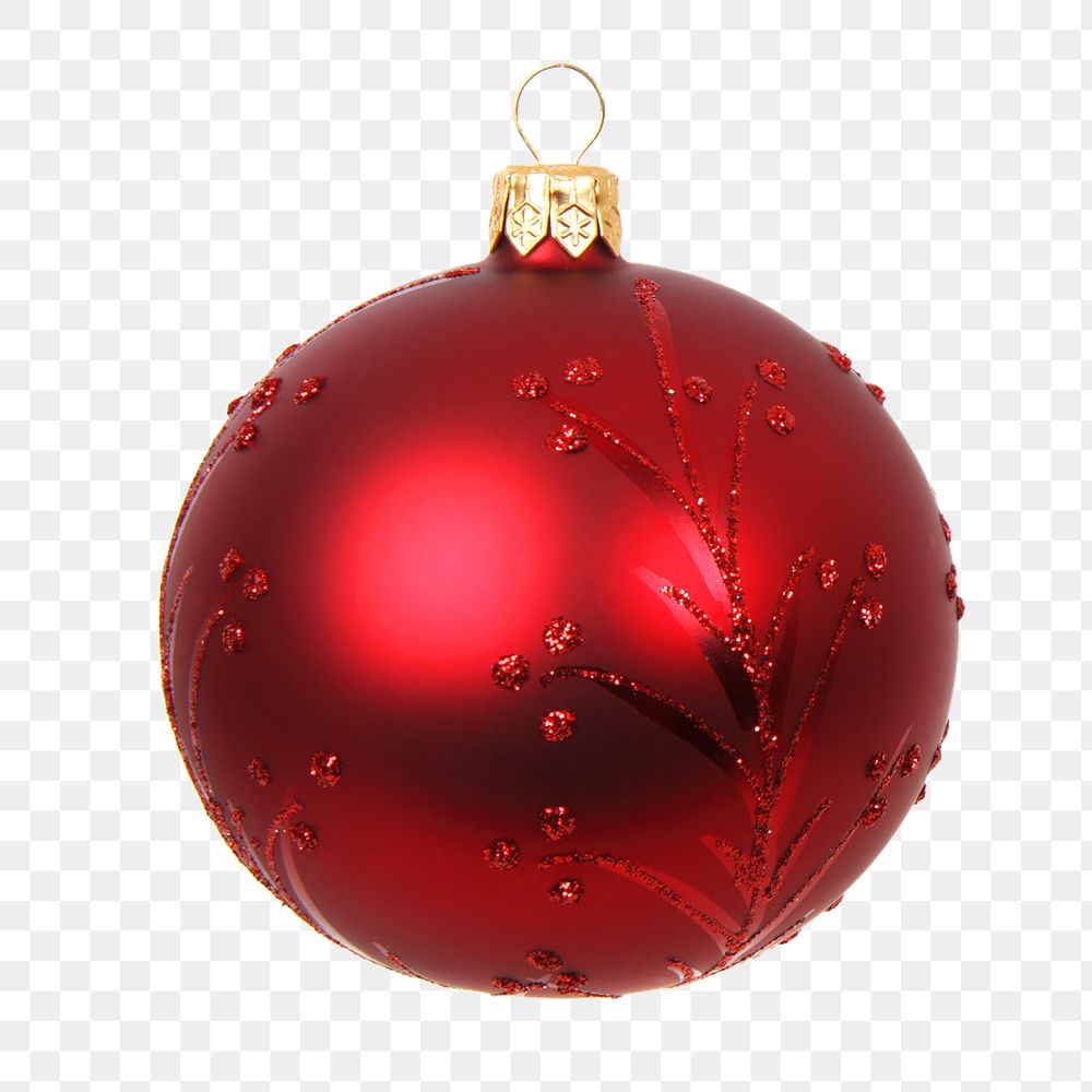 Red Christmas bauble png sticker, | Free PNG - rawpixel