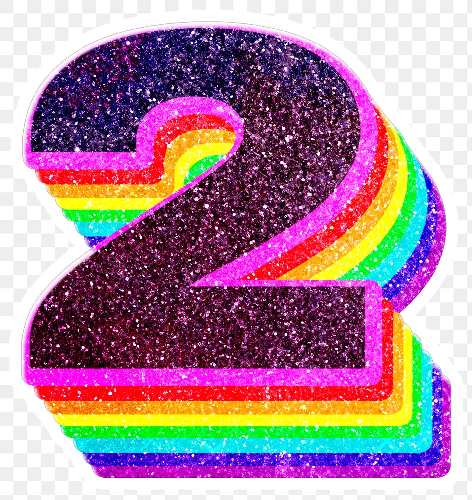 Png number 2 glitter font Free PNG Sticker rawpixel