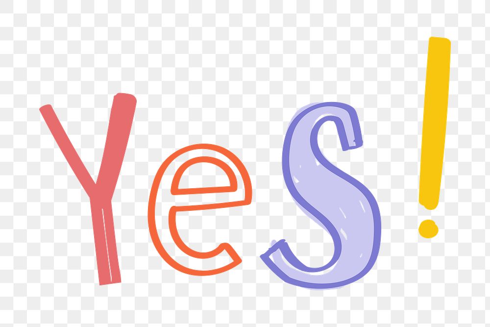 Yes! word doodle png handlettering… Free stock illustration High