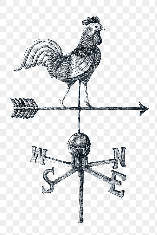 Hand drawn weather vane design | Premium PNG Sticker - rawpixel