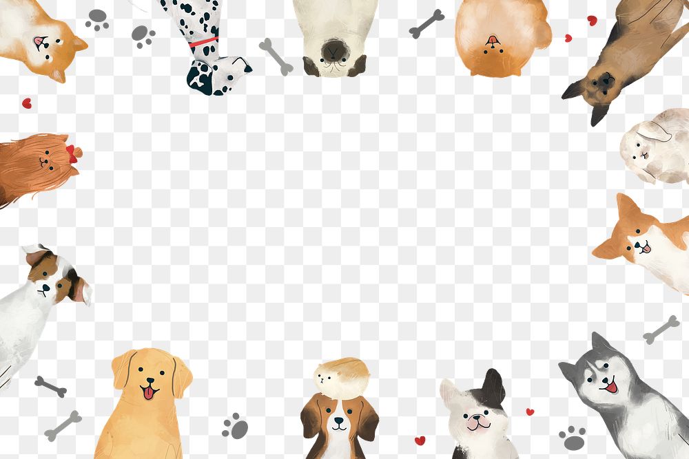 Png frame with cute dogs | Premium PNG - rawpixel