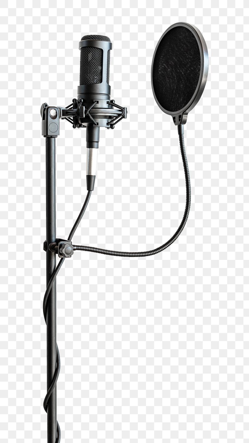 Professional condenser microphone with a pop | Free PNG Sticker - rawpixel