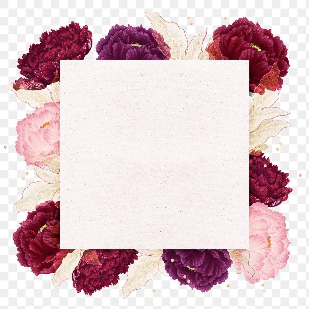 Aesthetic peony png frame, floral | Free PNG - rawpixel