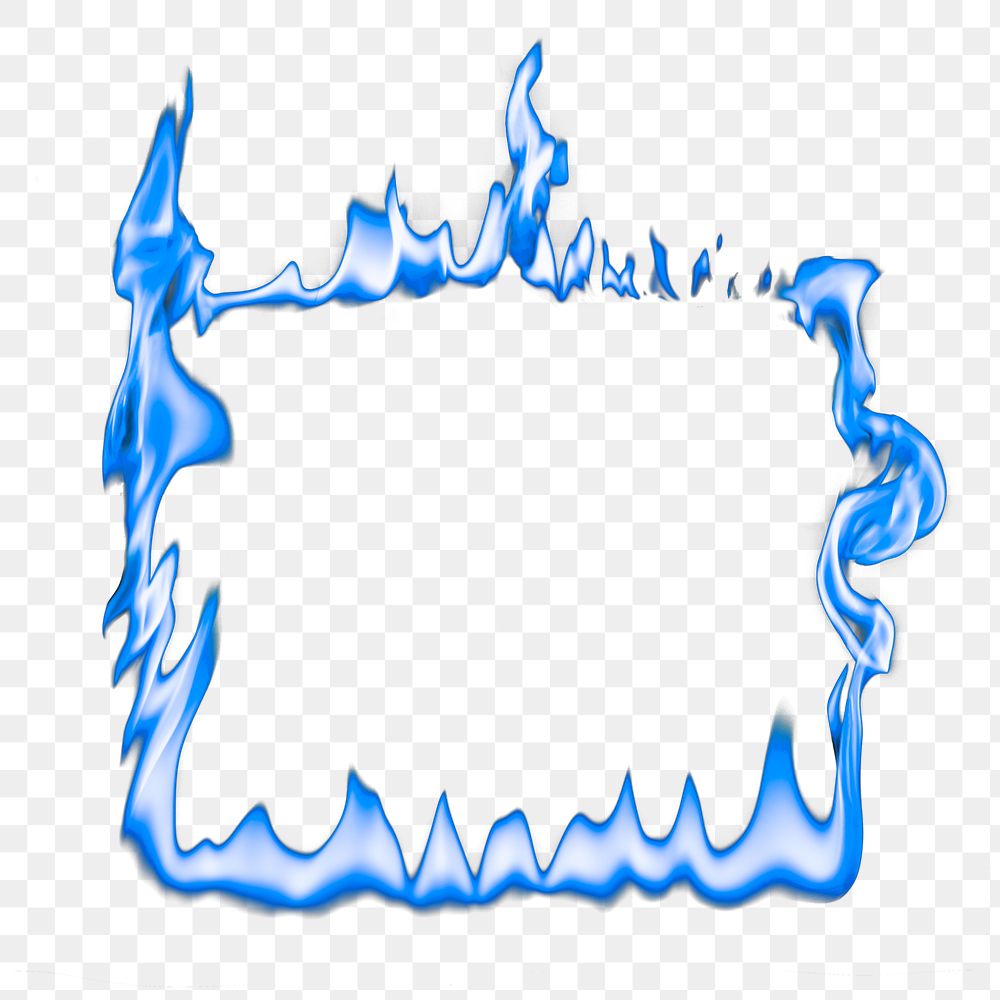 Flame png frame, blue square | Free PNG - rawpixel