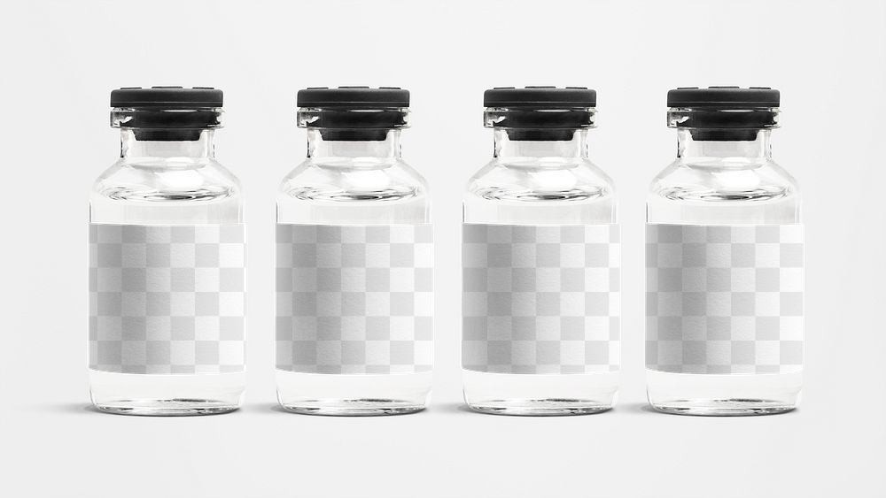 Four injection vial bottles with png Free PNG rawpixel