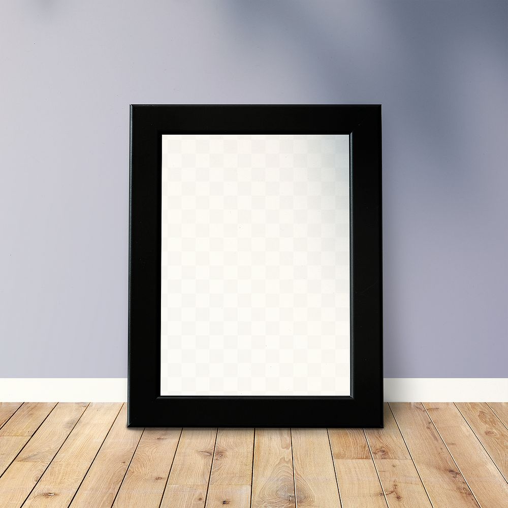 Black picture frame mockup against a lilac Free PNG rawpixel
