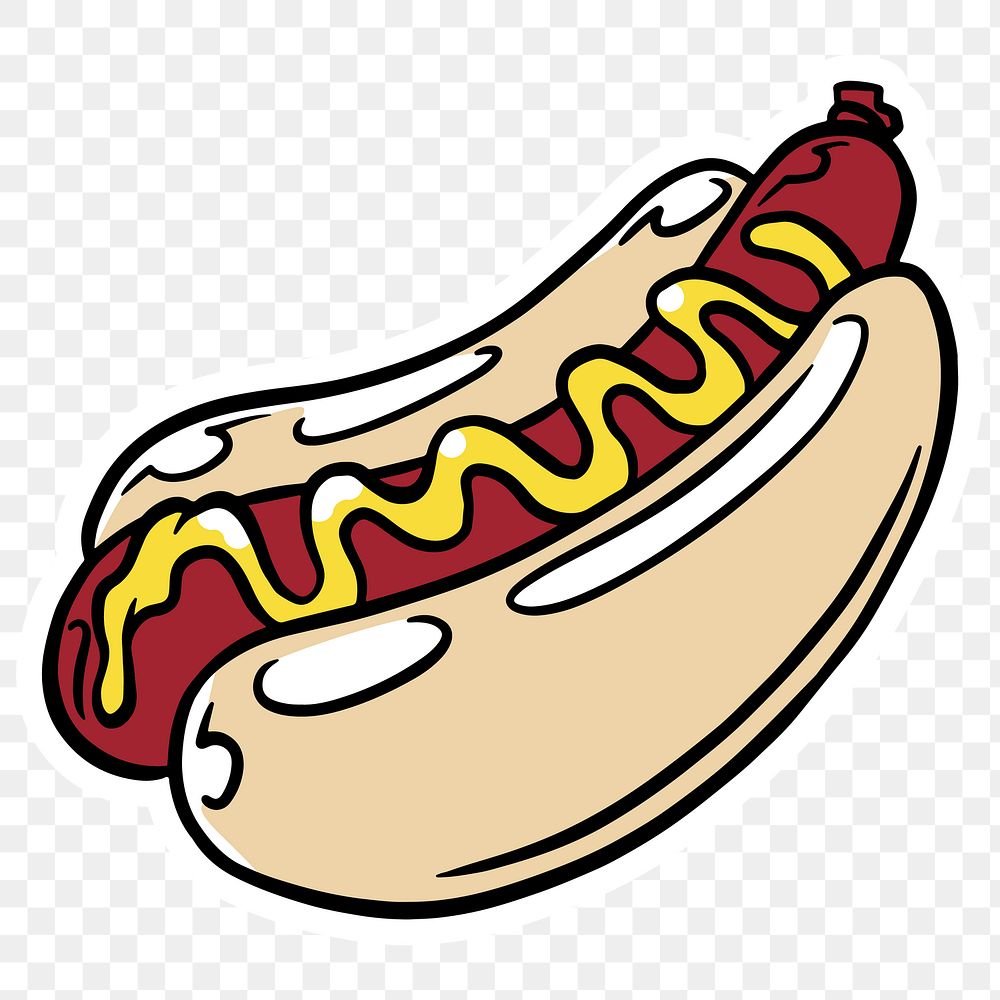 Hot dog sticker with white | Free PNG Sticker - rawpixel