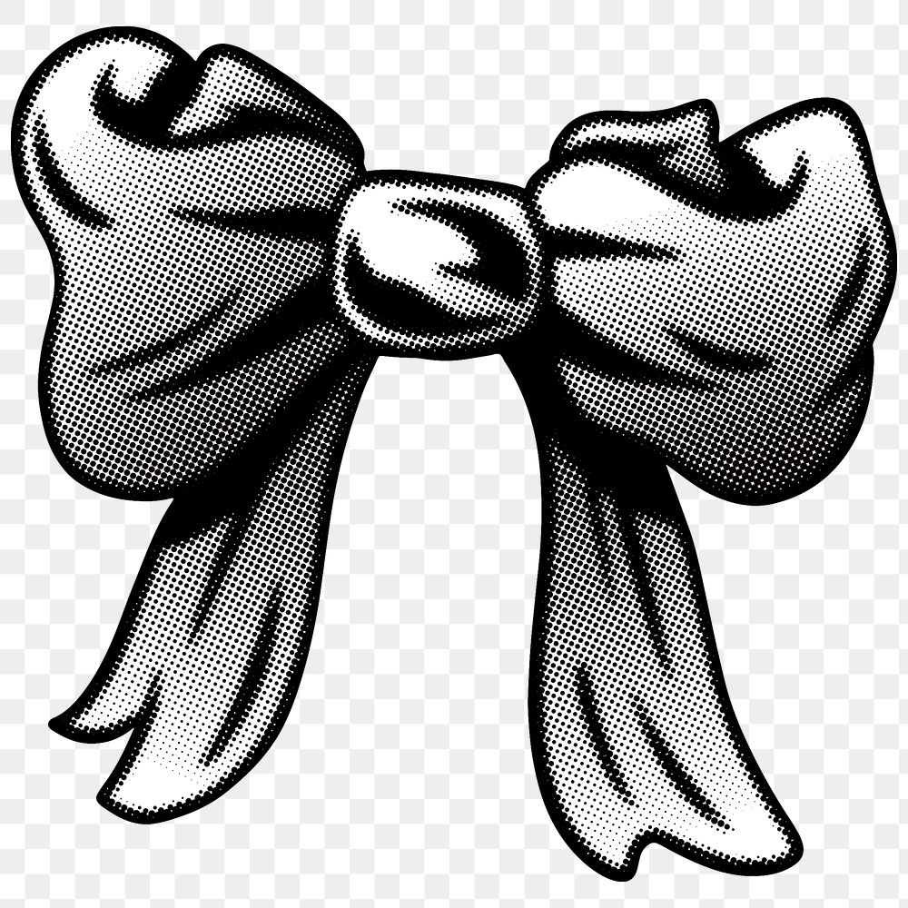 Black and white bow sticker | Free PNG Sticker - rawpixel