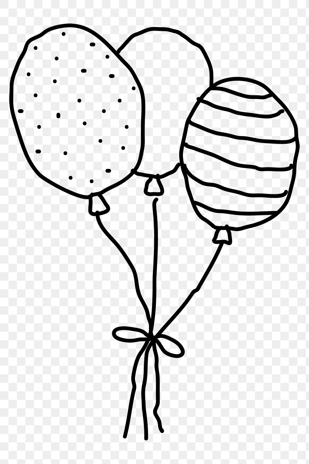 Hand drawn balloons design | Free PNG Sticker - rawpixel