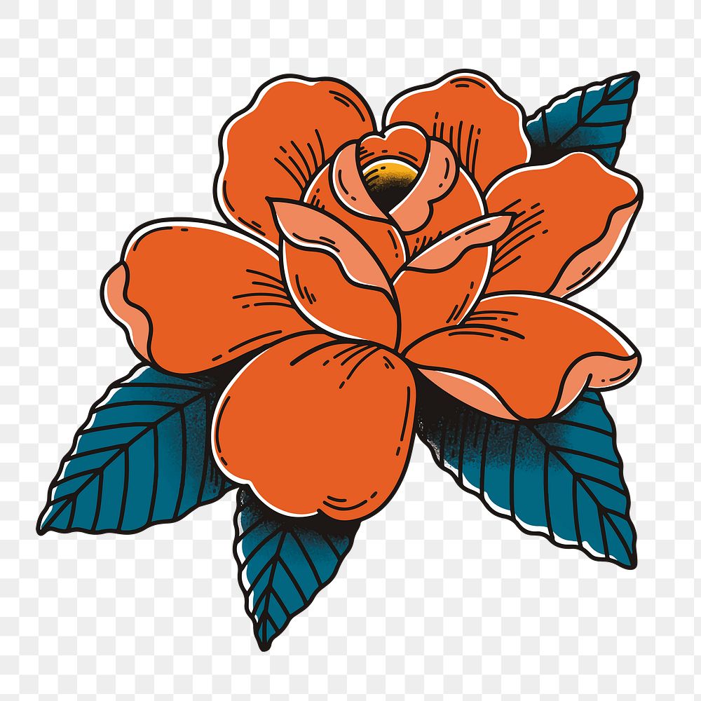 Retro rose tattoo design png | Premium PNG Sticker - rawpixel