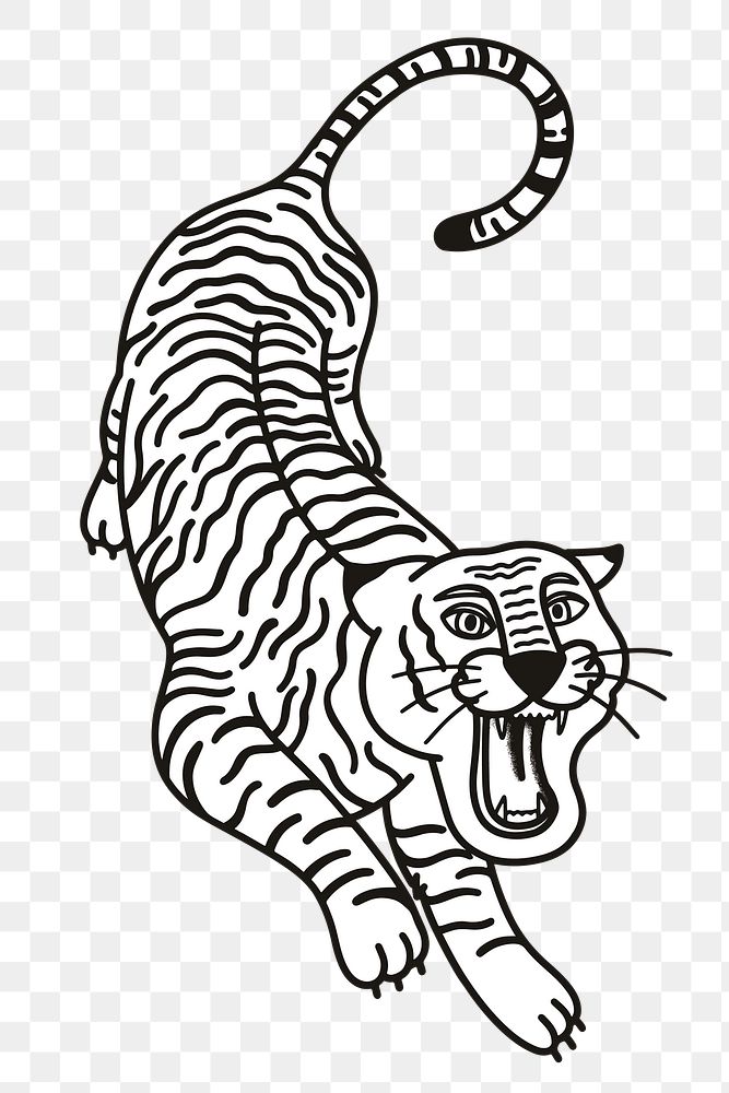 black-white-tiger-tattoo-premium-png-sticker-rawpixel