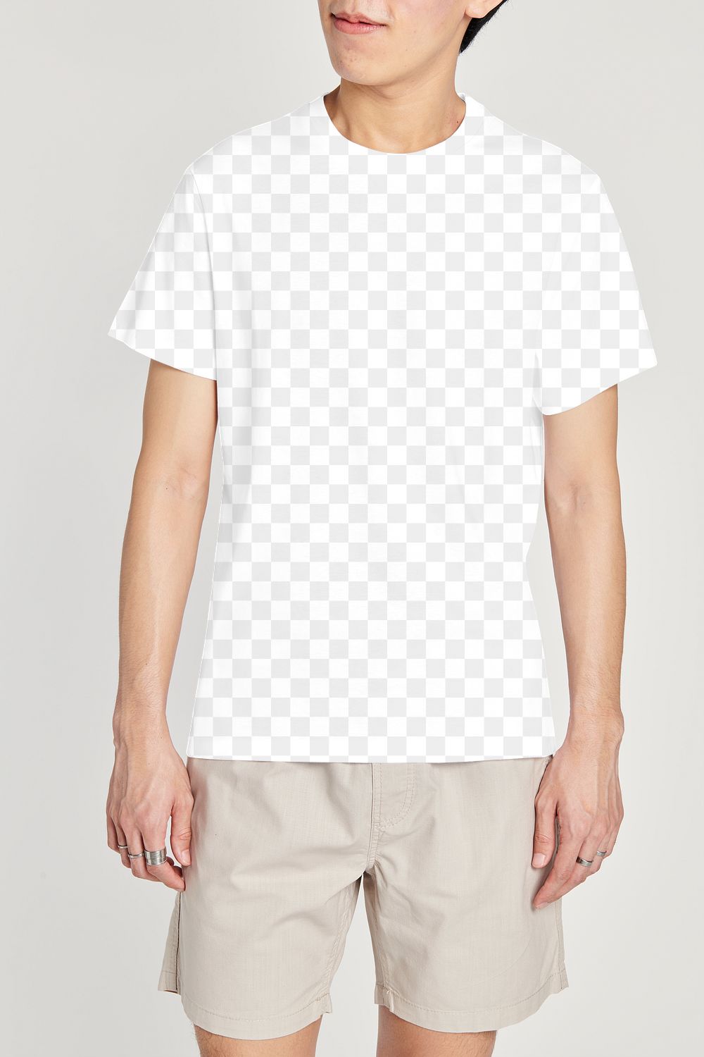 Png Men's Tee Mockup With Beige 