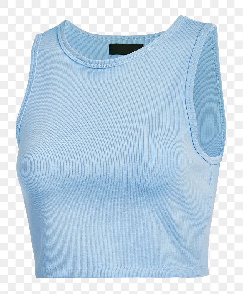 Blue crop tank top png | Free PNG Sticker - rawpixel