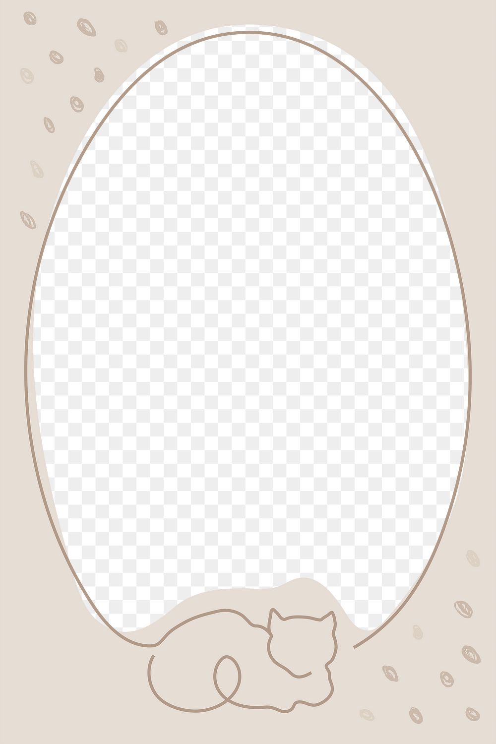 Cat frame png, beige transparent | Premium PNG - rawpixel