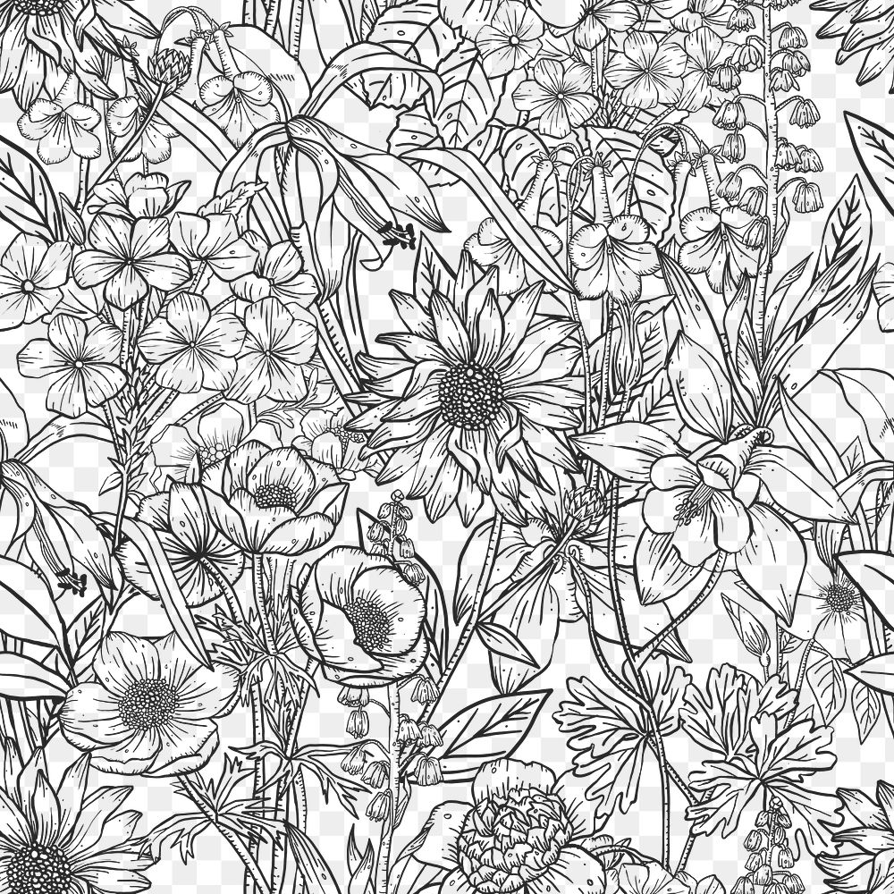 Floral seamless pattern png collage | Premium PNG - rawpixel