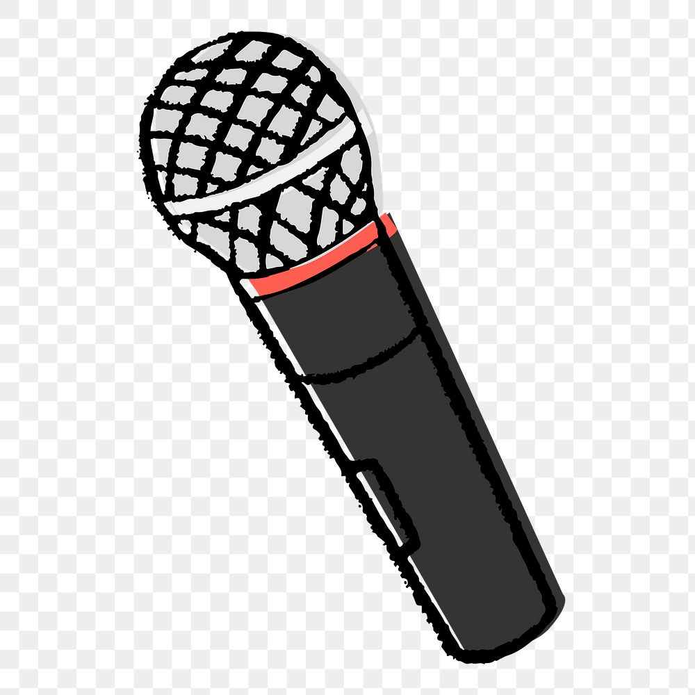 Microphone doodle png sticker, standup | Premium PNG - rawpixel