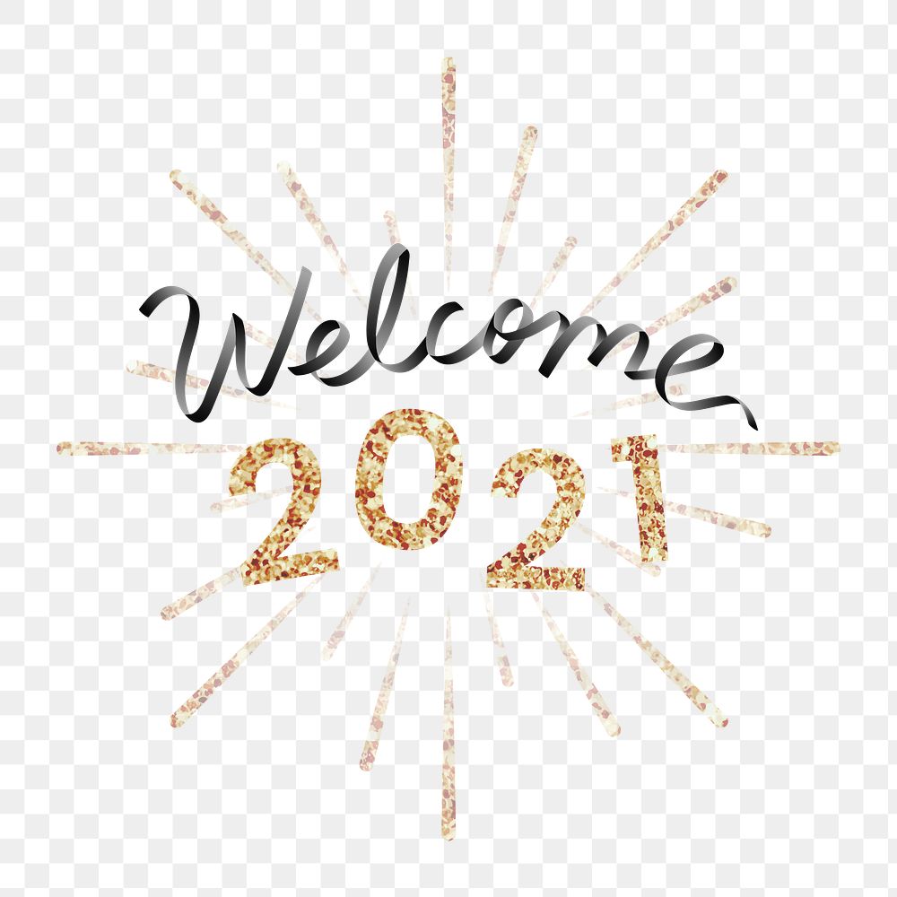 Shimmering golden welcome 2020 transaprent | Free PNG Sticker - rawpixel