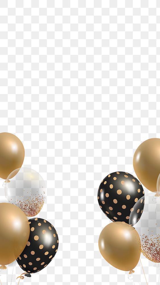 Metallic party balloons frame png | Premium PNG - rawpixel