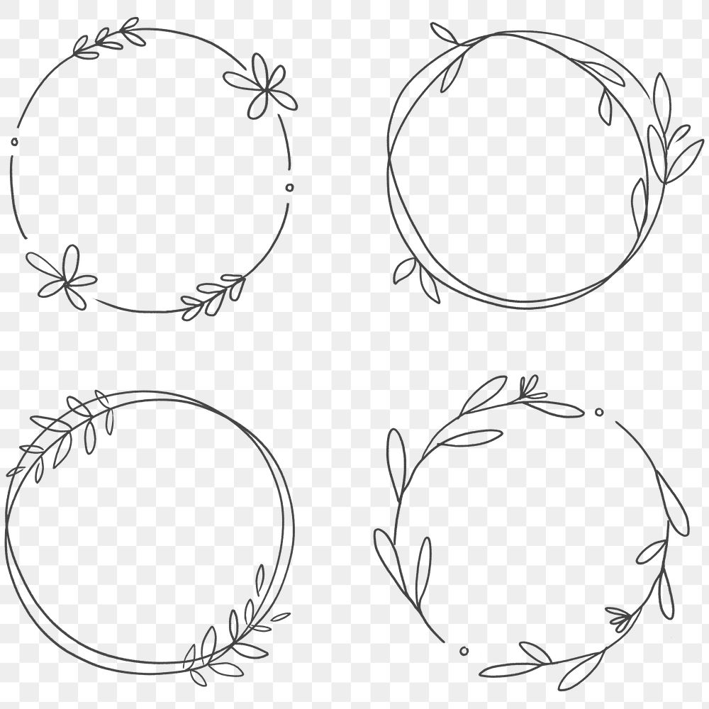 Floral frame set transparent png | Premium PNG - rawpixel