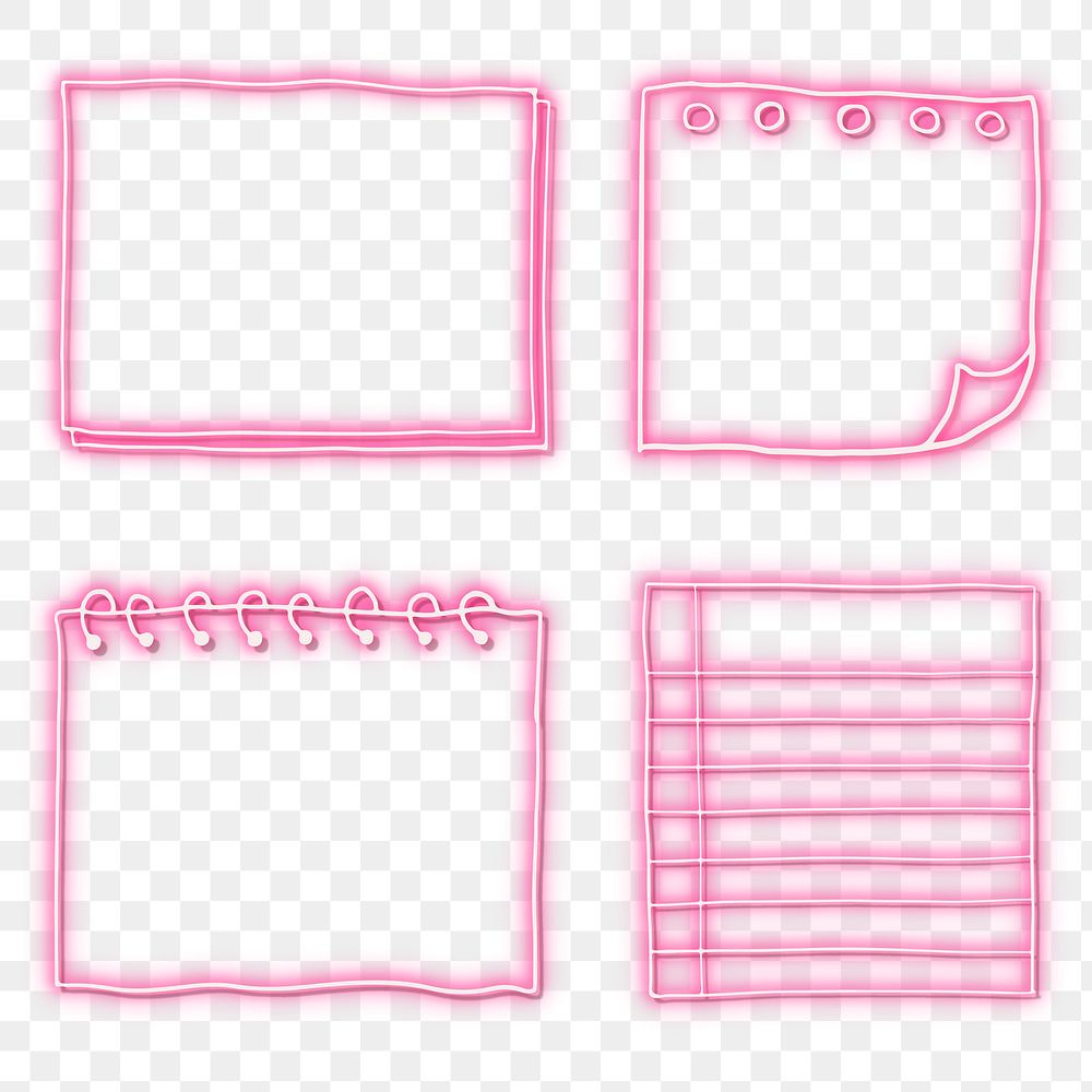 Pink neon paper notes transparent | Premium PNG - rawpixel