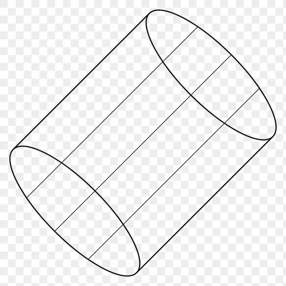 3D cylindrical shape outline design Free PNG Sticker rawpixel