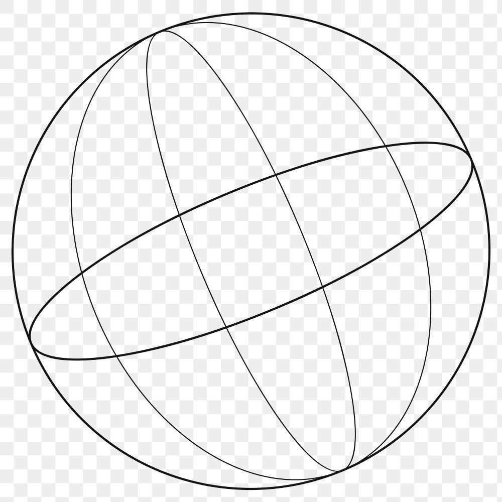 3D sphere outline design element | Free PNG Sticker - rawpixel