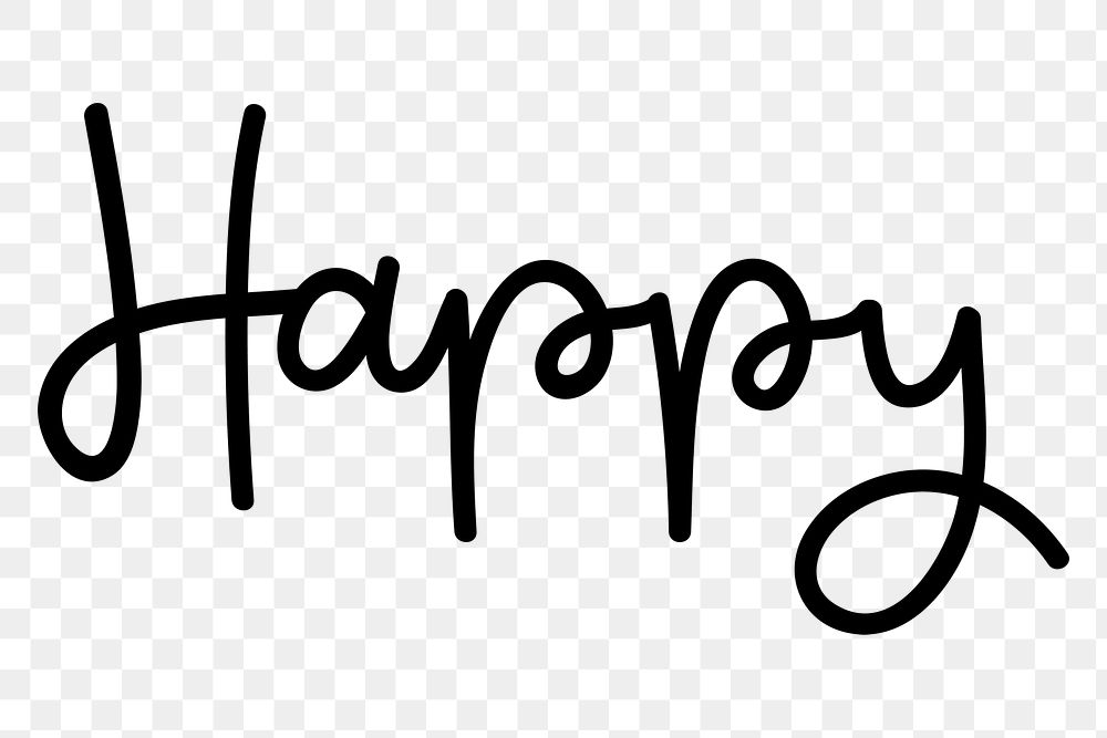 Png black happy calligraphy text | Free PNG Sticker - rawpixel