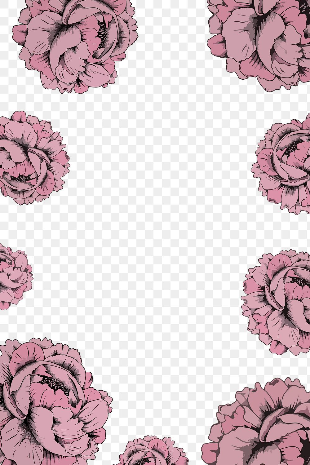 Vintage rose png transparent frame | Free PNG - rawpixel