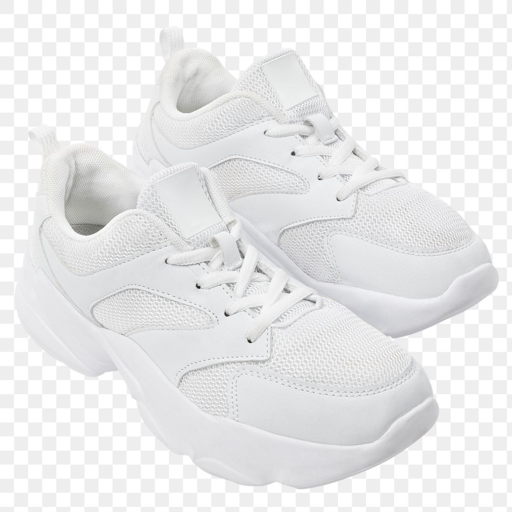 Download Free royalty image about Png white trainer sneakers mockup unisex footwear fashion