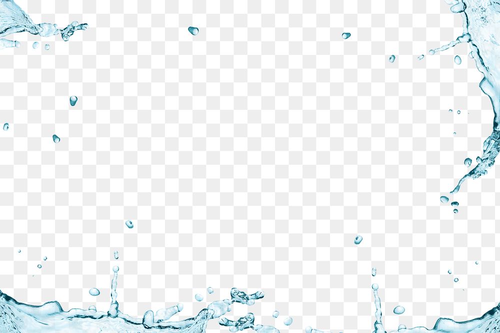Water splashing frame design element Free PNG Sticker rawpixel