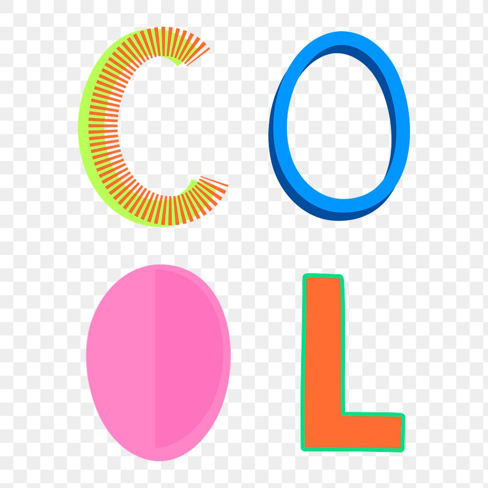 Colorful cool word design element Free PNG Sticker rawpixel