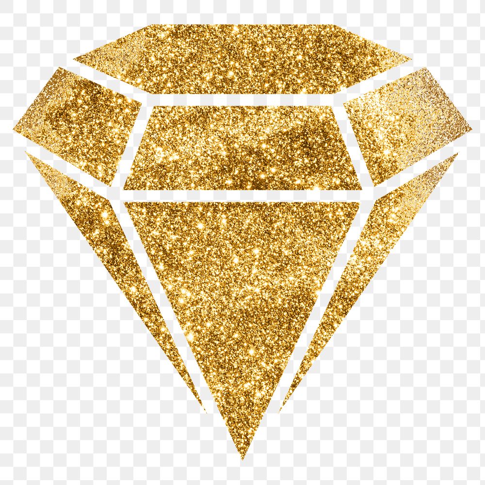 Glitter png gold diamond symbol Free PNG Sticker rawpixel