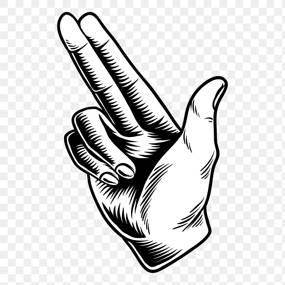 Hand drawn finger gun symbol design element