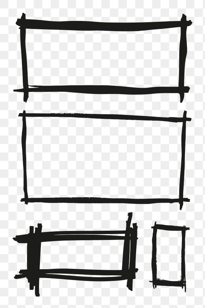 Scribbled brush black banners png Free PNG Sticker rawpixel