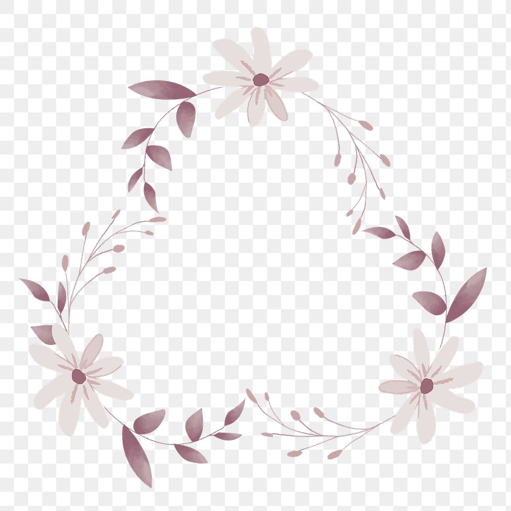 Triangle floral frame template png