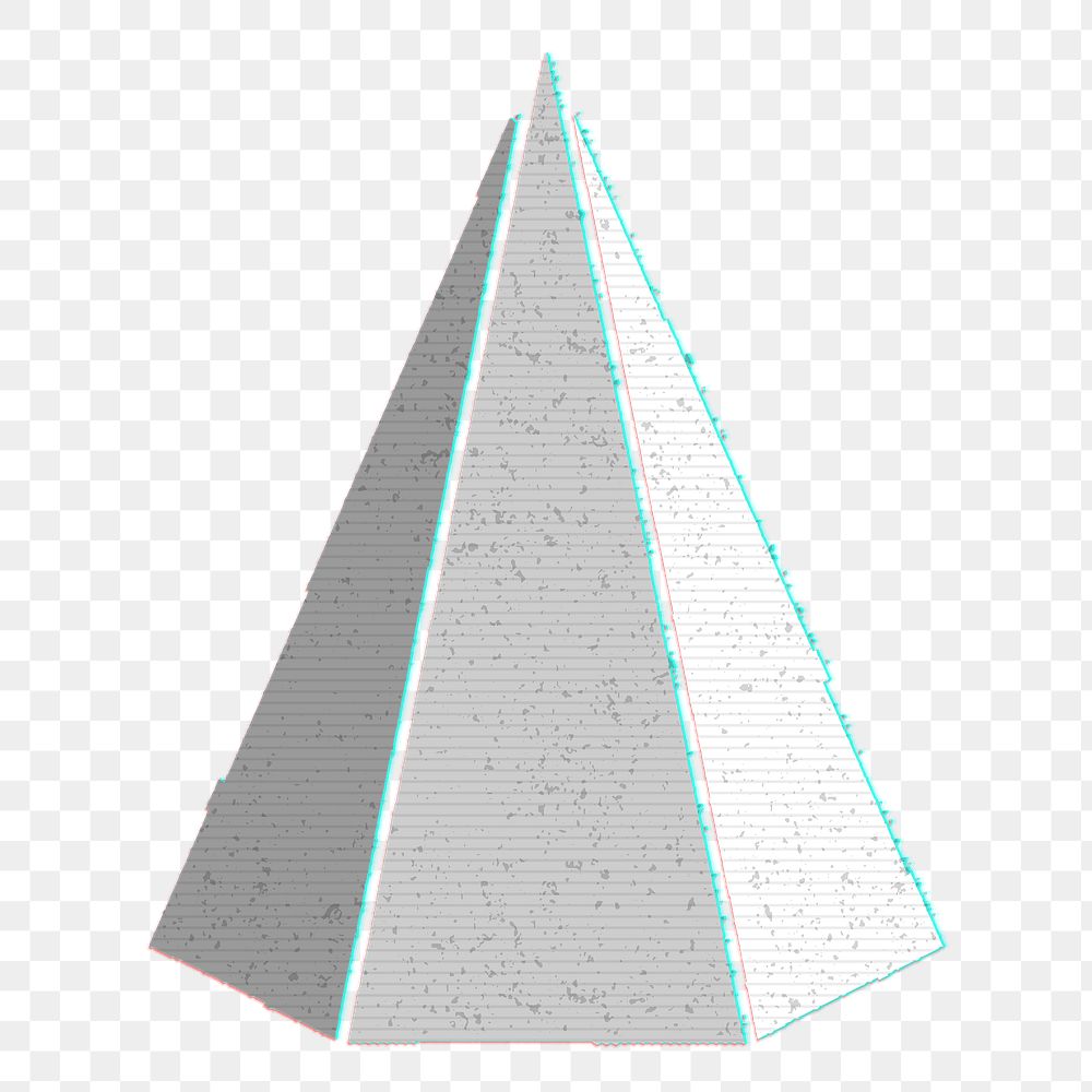 3D gray pentagonal pyramid with glitch | Free PNG Sticker - rawpixel
