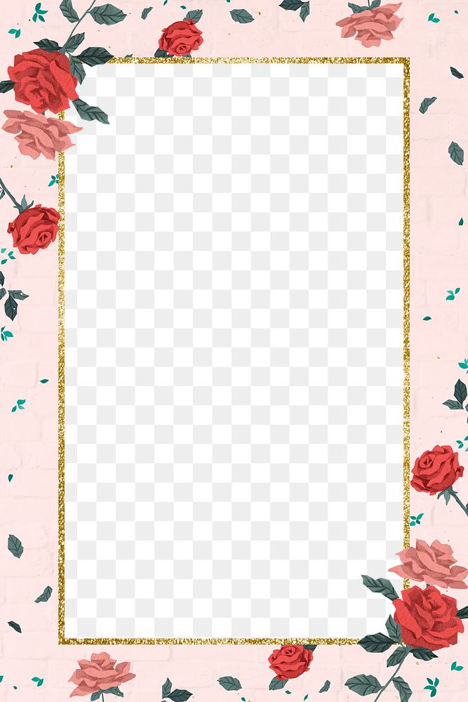 Romantic Valentine’s roses frame png | Free PNG - rawpixel