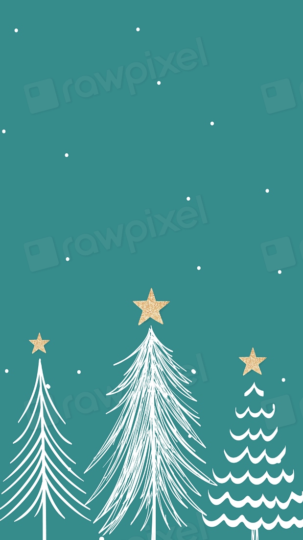 Green Christmas tree iPhone wallpaper | Free Editable Design - rawpixel