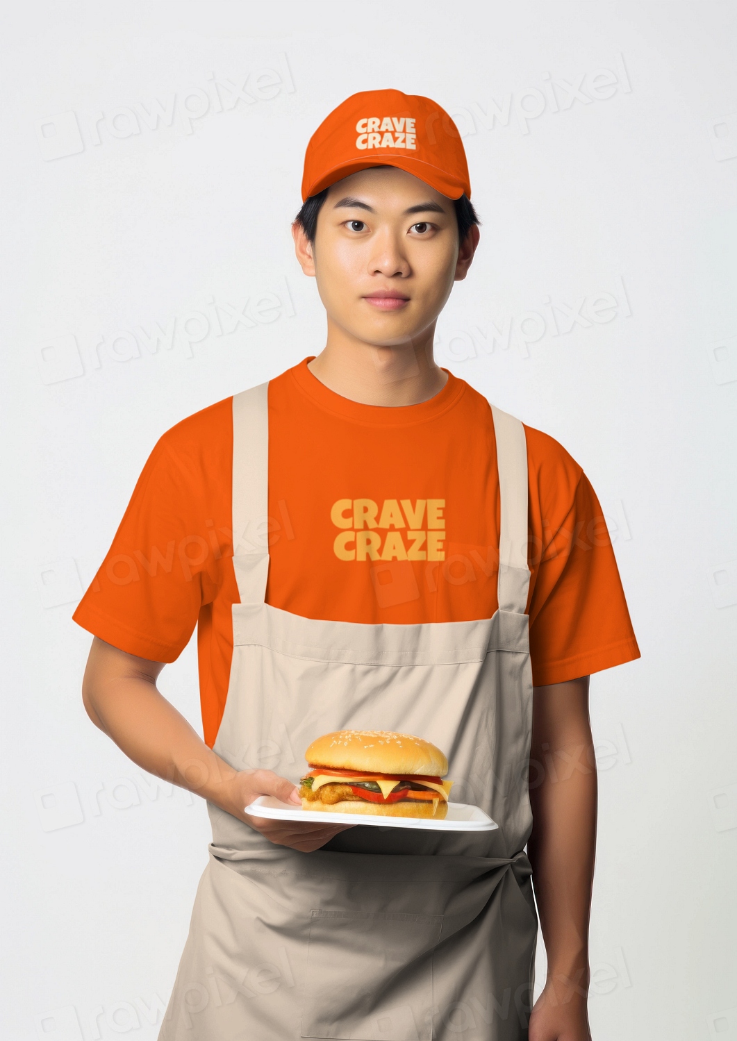 Restaurant staff t-shirt mockup, editable | Free Mockup Generator