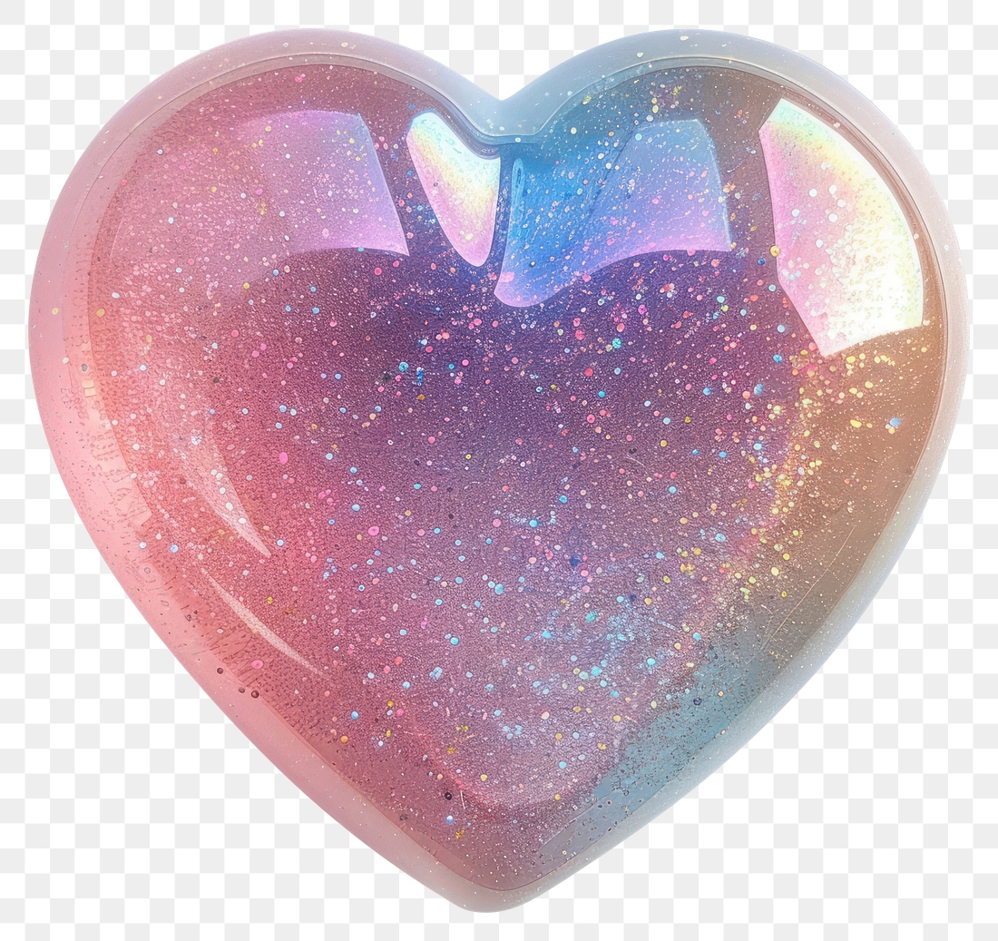 Glittery, iridescent, heart-shaped, colorful, gradient | Free PNG ...