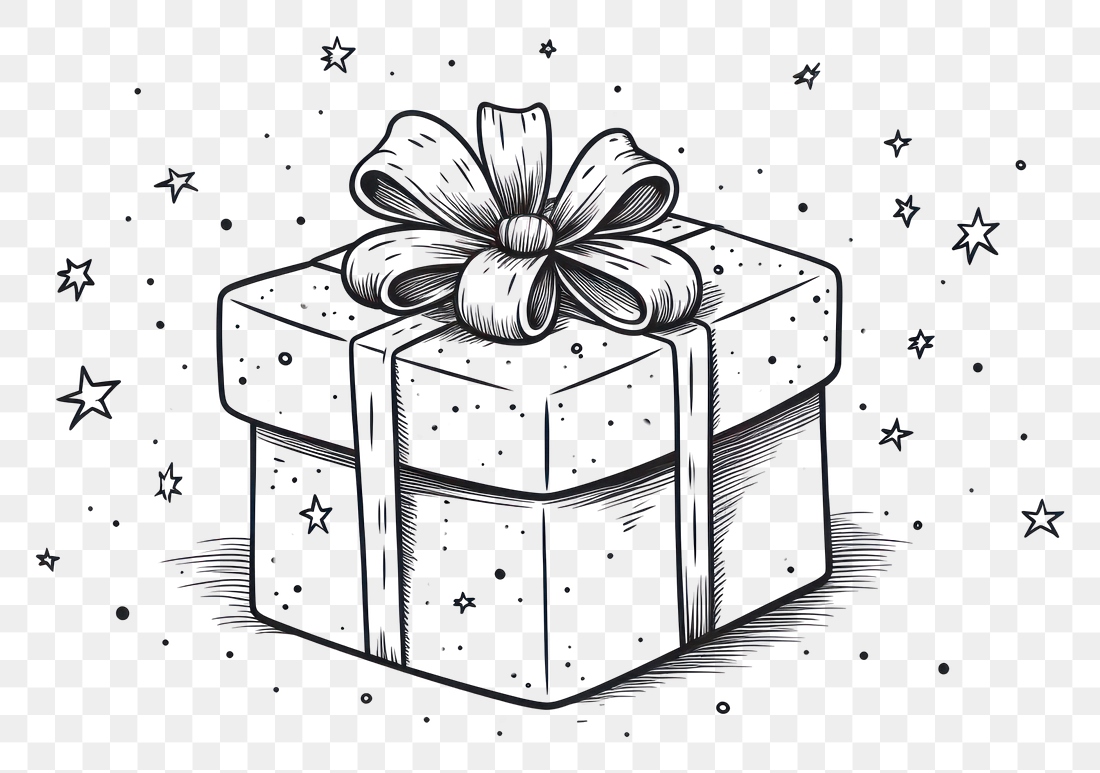 PNG Gift box gift drawing Premium PNG rawpixel