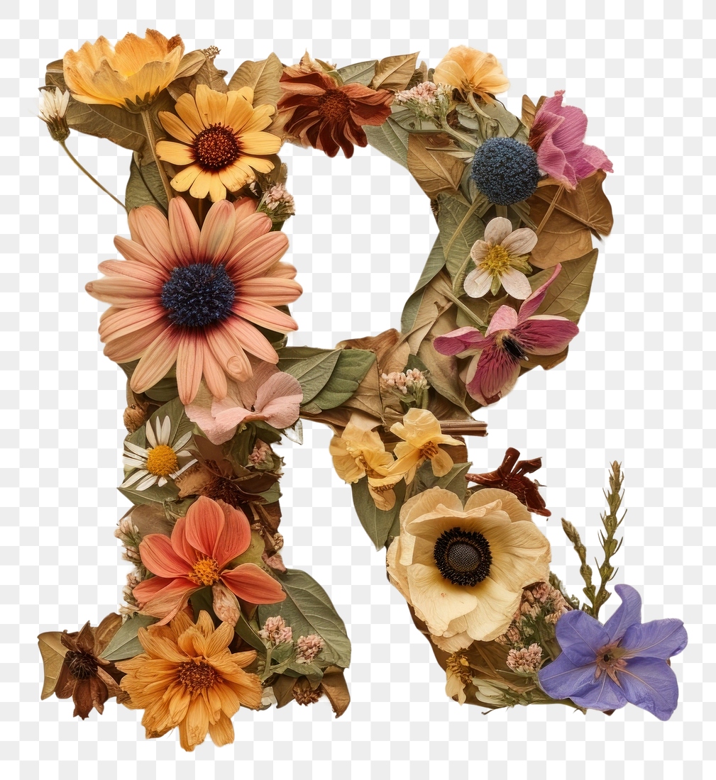 PNG Alphabet R font flower | Premium PNG - rawpixel