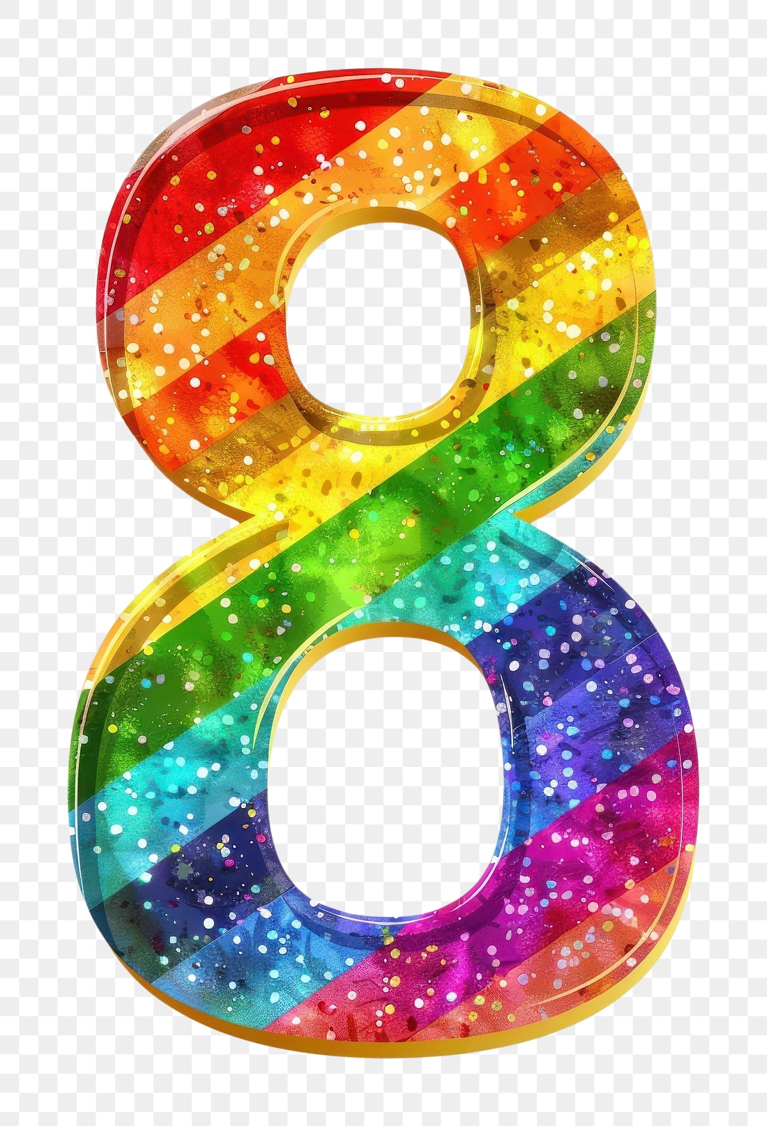 Rainbow number 8 symbol text | Free PNG - rawpixel